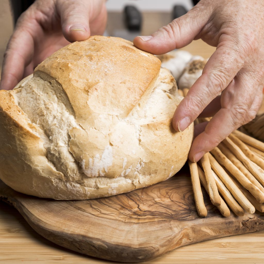close up fresh bread oven